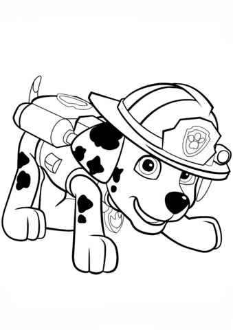 Paw Patrol Marshall Puppy Coloring Page